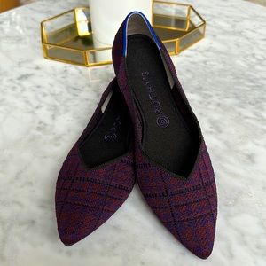 EUC Retired Rothy’s Cranberry plaid pints in sz 11.